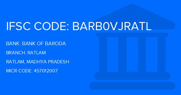 Bank Of Baroda (BOB) Ratlam Branch IFSC Code