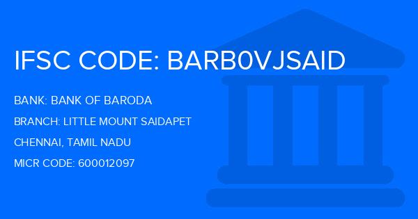Bank Of Baroda (BOB) Little Mount Saidapet Branch IFSC Code