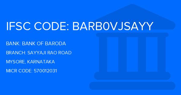 Bank Of Baroda (BOB) Sayyaji Rao Road Branch IFSC Code