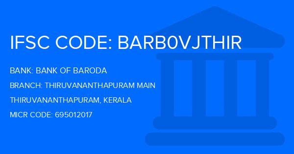 Bank Of Baroda (BOB) Thiruvananthapuram Main Branch IFSC Code