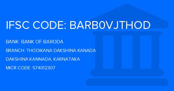 Bank Of Baroda (BOB) Thodikana Dakshina Kanada Branch IFSC Code