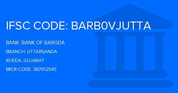 Bank Of Baroda (BOB) Uttarsanda Branch IFSC Code