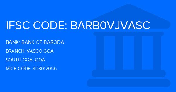 Bank Of Baroda (BOB) Vasco Goa Branch IFSC Code