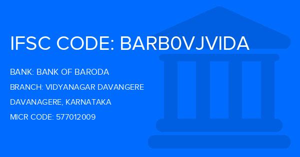 Bank Of Baroda (BOB) Vidyanagar Davangere Branch IFSC Code