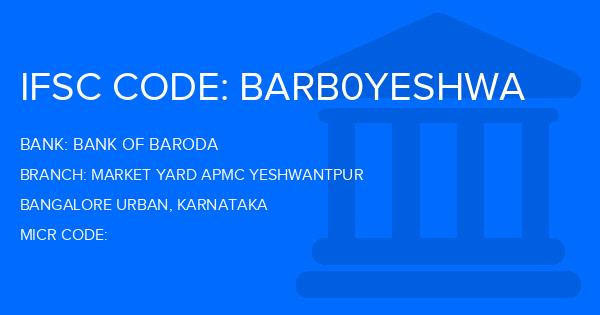 Bank Of Baroda (BOB) Market Yard Apmc Yeshwantpur Branch IFSC Code