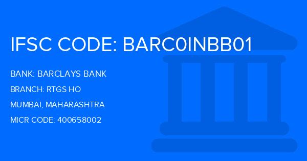 Barclays Bank Rtgs Ho Branch IFSC Code