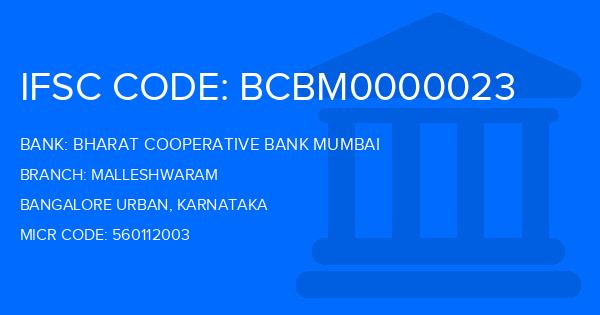 Bharat Cooperative Bank Mumbai Malleshwaram Branch IFSC Code