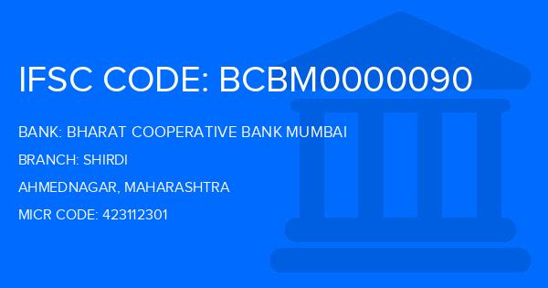 Bharat Cooperative Bank Mumbai Shirdi Branch IFSC Code