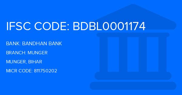 Bandhan Bank Munger Branch IFSC Code