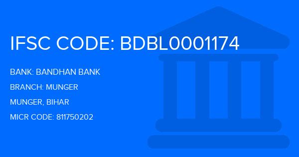 Bandhan Bank Munger Branch IFSC Code