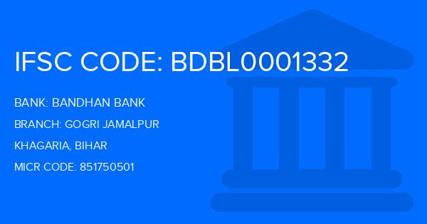 Bandhan Bank Gogri Jamalpur Branch IFSC Code