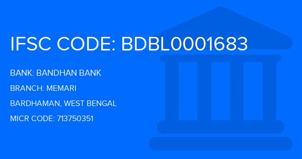 Bandhan Bank Memari Branch IFSC Code