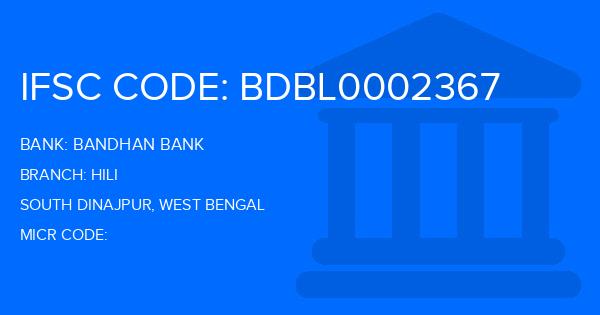 Bandhan Bank Hili Branch IFSC Code