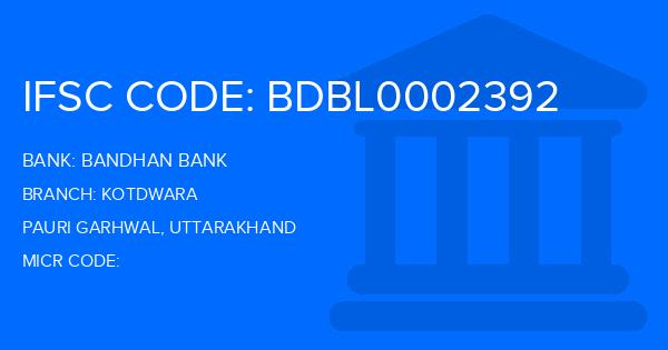Bandhan Bank Kotdwara Branch IFSC Code