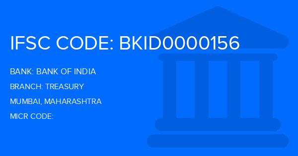 Bank Of India (BOI) Treasury Branch IFSC Code