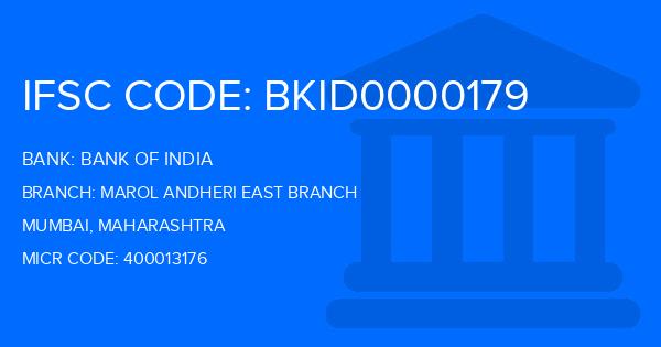 Bank Of India (BOI) Marol Andheri East Branch