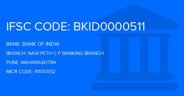 Bank Of India (BOI) Navi Peth C P Banking Branch