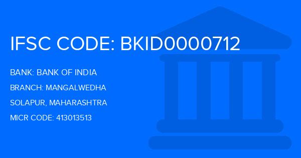 Bank Of India (BOI) Mangalwedha Branch IFSC Code