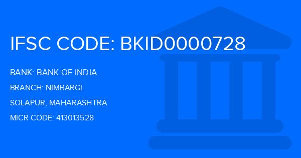 Bank Of India (BOI) Nimbargi Branch IFSC Code