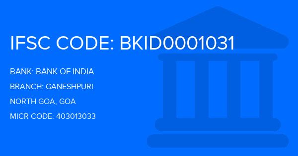 Bank Of India (BOI) Ganeshpuri Branch IFSC Code