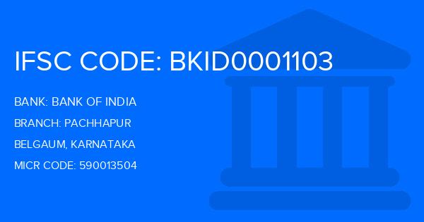 Bank Of India (BOI) Pachhapur Branch IFSC Code