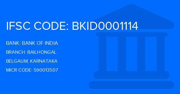Bank Of India (BOI) Bailhongal Branch IFSC Code