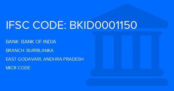 Bank Of India (BOI) Burrilanka Branch IFSC Code