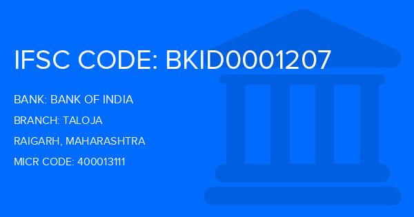 Bank Of India (BOI) Taloja Branch IFSC Code