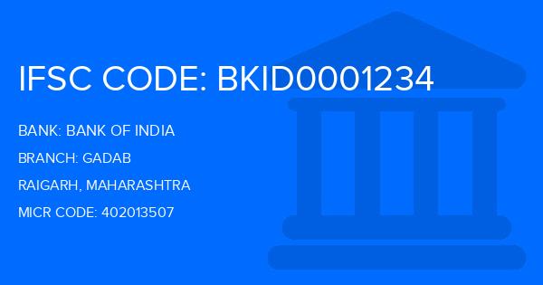 Bank Of India (BOI) Gadab Branch IFSC Code
