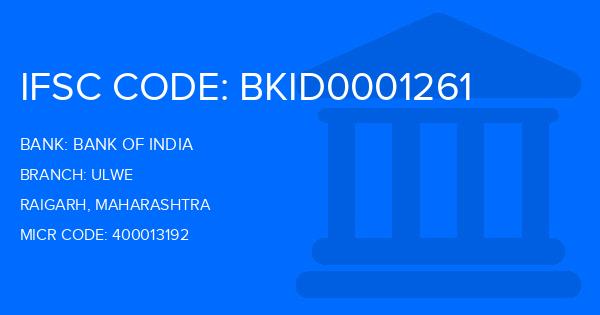 Bank Of India (BOI) Ulwe Branch IFSC Code