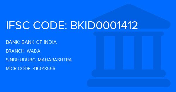 Bank Of India (BOI) Wada Branch IFSC Code