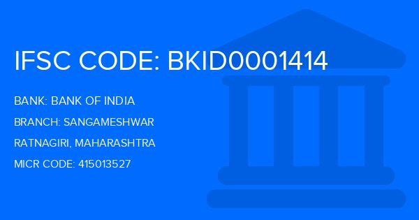 Bank Of India (BOI) Sangameshwar Branch IFSC Code