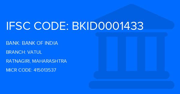 Bank Of India (BOI) Vatul Branch IFSC Code