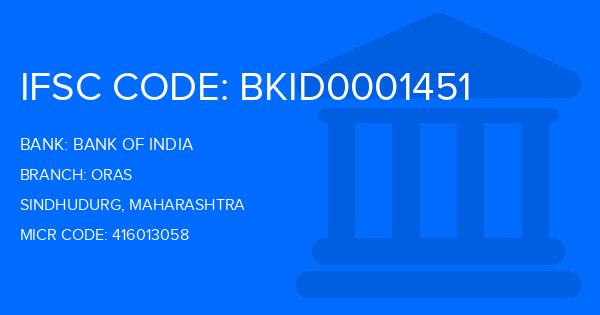 Bank Of India (BOI) Oras Branch IFSC Code