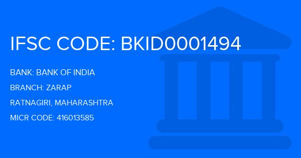 Bank Of India (BOI) Zarap Branch IFSC Code