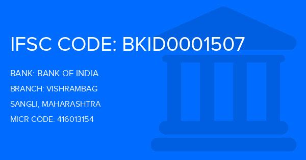 Bank Of India (BOI) Vishrambag Branch IFSC Code
