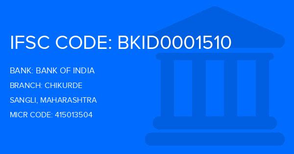 Bank Of India (BOI) Chikurde Branch IFSC Code