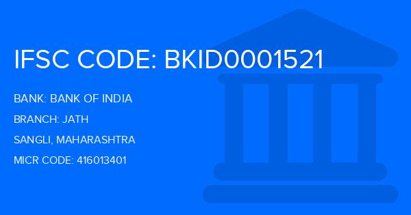 Bank Of India (BOI) Jath Branch IFSC Code