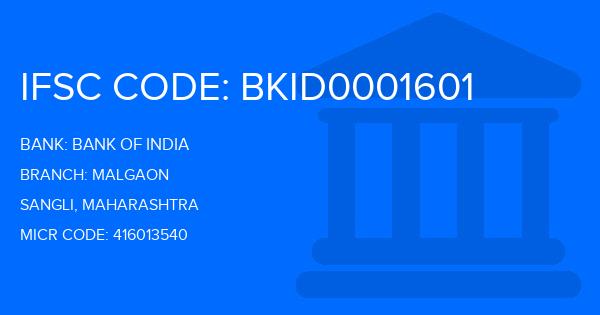 Bank Of India (BOI) Malgaon Branch IFSC Code