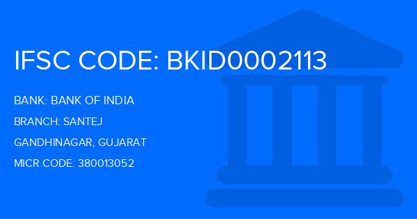 Bank Of India (BOI) Santej Branch IFSC Code