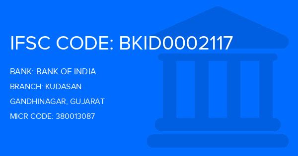 Bank Of India (BOI) Kudasan Branch IFSC Code