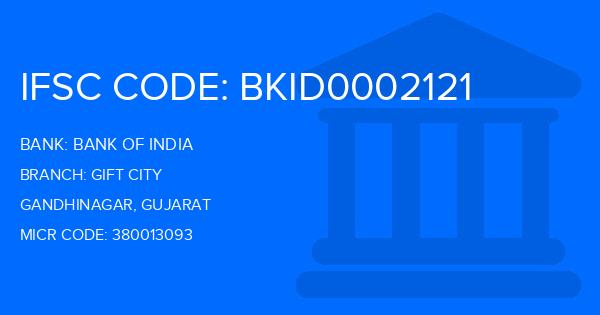Bank Of India (BOI) Gift City Branch IFSC Code