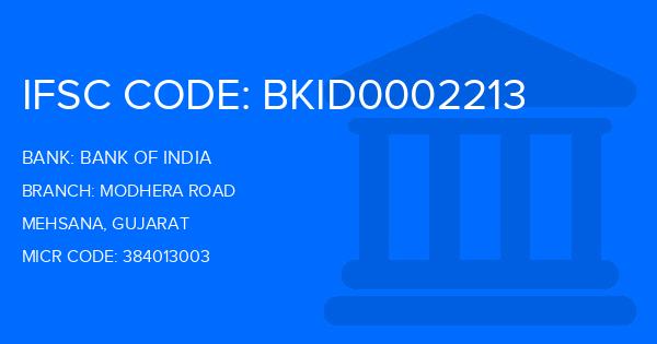 Bank Of India (BOI) Modhera Road Branch IFSC Code