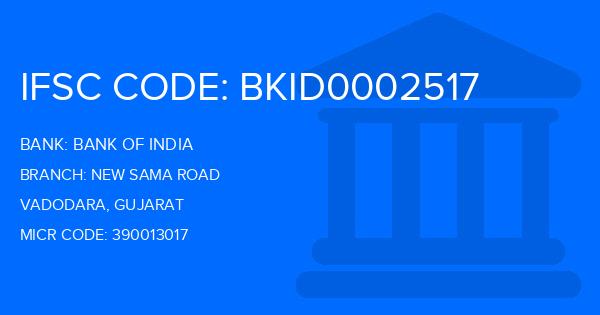 Bank Of India (BOI) New Sama Road Branch IFSC Code