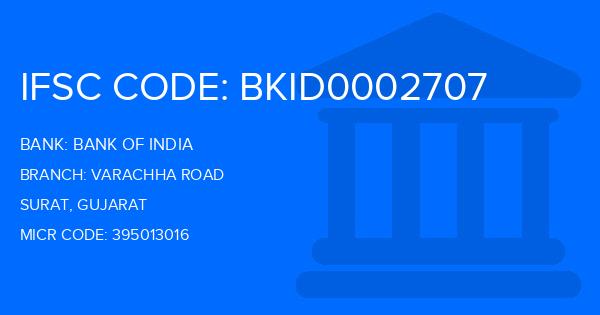 Bank Of India (BOI) Varachha Road Branch IFSC Code