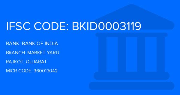 Bank Of India (BOI) Market Yard Branch IFSC Code