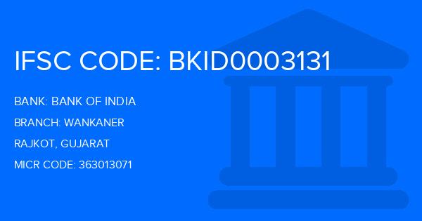 Bank Of India (BOI) Wankaner Branch IFSC Code