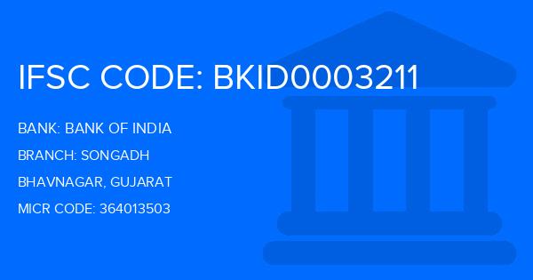 Bank Of India (BOI) Songadh Branch IFSC Code