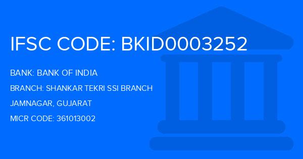 Bank Of India (BOI) Shankar Tekri Ssi Branch