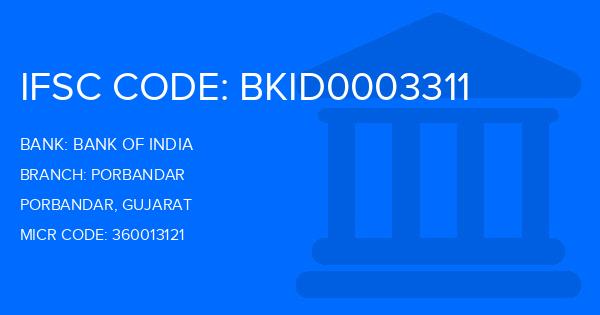 Bank Of India (BOI) Porbandar Branch IFSC Code
